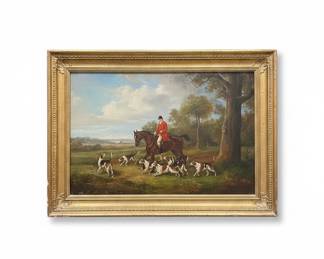 Fox Hunting Scene Oil Painting by B. Lander