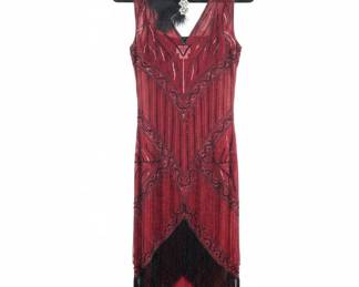 Iconic by Unique Vintage Beaded Flapper Dress
