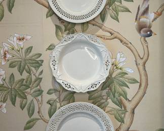White Porcelain Reticulated Plates