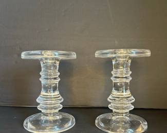 Clear Glass Candlesticks