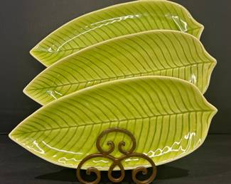 Crate & Barrel Leaf Shaped Serving Platters