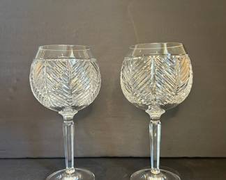 Ralph Lauren Herringbone Crystal Toasting Goblets