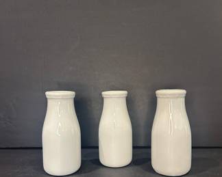 White Ceramic Milk Bottle Vases