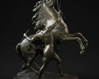 Bronze Sculpture of a Man Taming a Horse after Guillaume Coustou