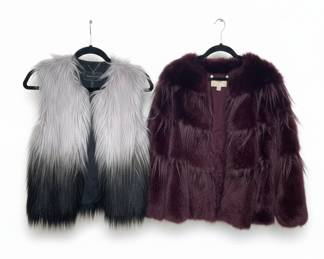 BCBGMAXAZRIA Faux Fur Vest and MICHAEL Michael Kors Faux Fur Jacket