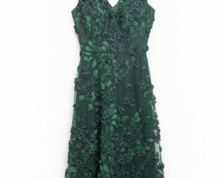 Teri Jon by Rickie Freeman Embellished V-Neck Dress