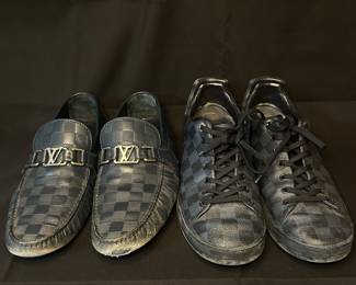 Louis Vuitton Damier Graphite Hockenheim Loafers and Sneakers