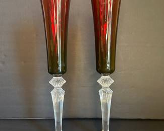 Baccarat Mille Nuits Flutissimo Red Champagne Flutes