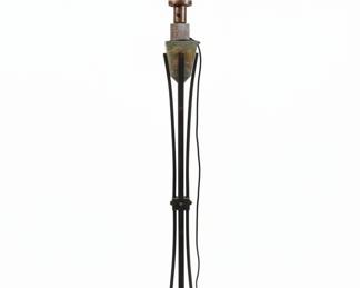 Wrought Iron Floor Lamp with Glass Shade