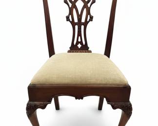 Antique Chippendale Style Mahogany Dining Table & 12 Chairs
