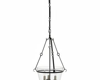 Large Bell Jar Chandelier with Candelabra Lights