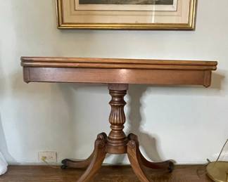 Regency Mahogany Flip-Top Console Table Antique