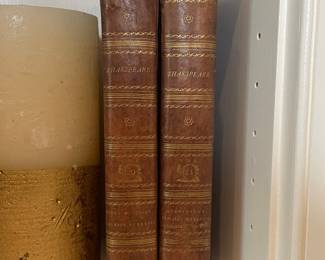 Shakespeare's Works Leather-Bound Volumes 20 & 21 Antique