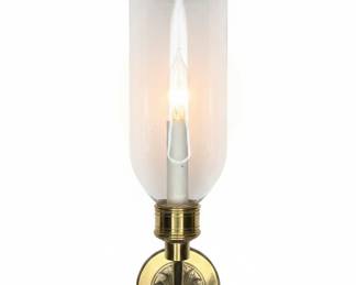 Vintage Brass and Glass Hurricane Sconce