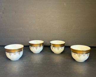 Yamasan Gold Collection White Porcelain Demitasse Cups