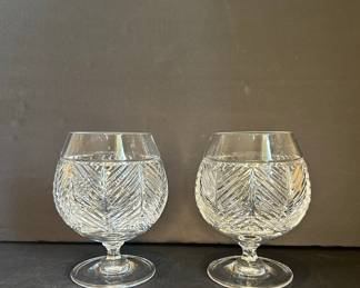 Ralph Lauren Herringbone Crystal Brandy Snifters