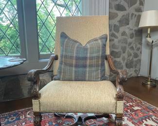 George III Style Carved Mahogany Armchair