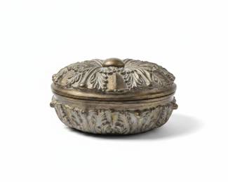Ornate Metal Box with Acanthus Leaf Motif