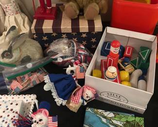 Patriotic Themed Plush Toys, Blocks, and Decorative Items