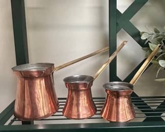 Copper Turkish Coffee Pots (Cezve/Ibrik)