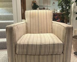 Bauhaus Furniture Group Swivel Armchair with Striped Upholstery