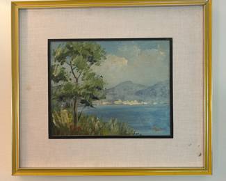 Coastal Landscape Painting Signed Paoli