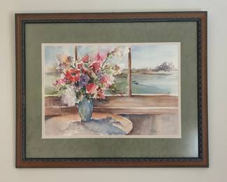Floral Still Life Watercolor Painting by M. Gregg