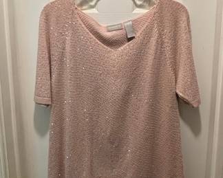 Liz Claiborne Collection Petite Sequin V-Neck Sweater