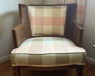 French Bergere Cane Back Accent Chair