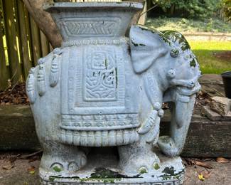 Vintage Elephant Garden Stool/Plant Stand