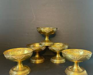 Vintage Brass Pedestal Compotes