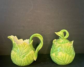 Fitz and Floyd Classics Leaf Creamer and Sugar Bowl Set