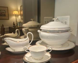 Wedgwood Porcelain Tureen, Gravy Boat and Teacup