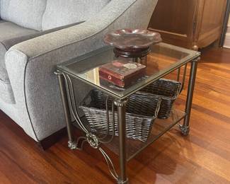 Vintage Brass Glass side table 