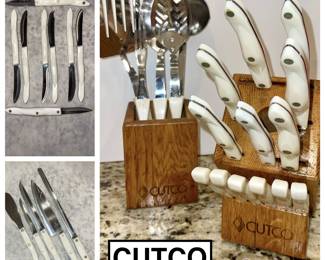 Cutco JJ White Pearl Knife sets and utensil set