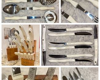 Cutco JJ White Pearl Knife sets and utensil set