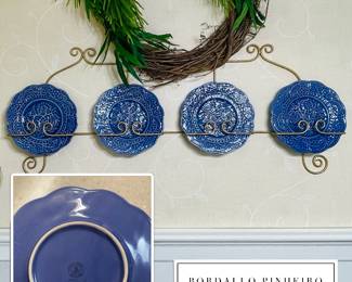 Blue BORDALLO PINHEIRO MADE IN PORTUGAL JAY WILLFORD BY ANDREA SADEK (12) 9" Salad Plates