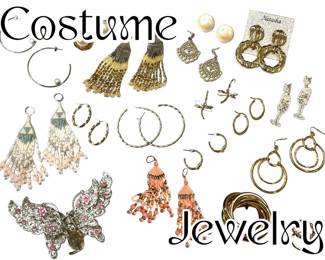 Costume Jewelry - Brooches, Hair Accessories, Pierced & Non-Pierced Earrings, Rings