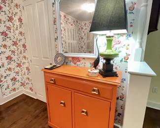 •SOLD•Mid Century Orange Cabinet