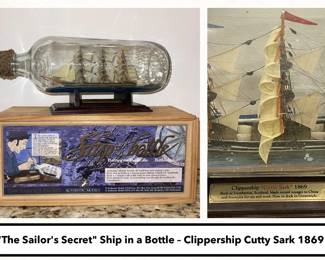 Vintage "The Sailor's Secret" Ship in a Bottle – Clippership Cutty Sark 1869
