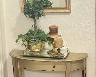 Small Demilune table and Mirror 