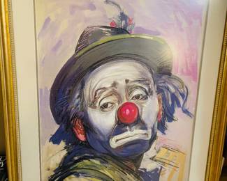 Large Signed Print of “Sad Clown” by Mary Brilli  
