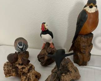 Carved wood hand painted decoys