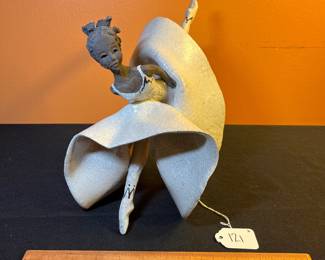 A121 - $350. Donna McCarthy-Jensen : Raku Sculpture Ballerina. Measures 11" x 9.5" tall
