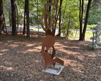 A659 - $450. Mike Roig. Yard Sculpture - Circles. Measures approx. 20"w x 73" tall. Please be prepared to remove yourself. 
