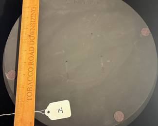 A14 - $100. Charles Chrisco's Pottery: Black and White Plate. Measures 14" diameter. 