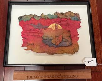 A625 - $125. Pat Littlefield Paper Collage. Measures  