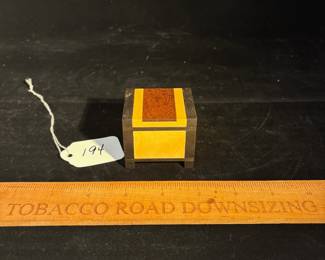 A194 - $50. Philip Weber: Wooden Trinket Box. Measures 2.25" x 1.75" x 2" tall. 