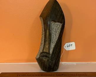 A607 - $125. Richard Mteki Carved Stone Sculpture. Measures 3" w x 10" tall