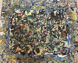 A573 - $250. Merrill Shatzman. Alphabetic Excursions 6B. Silkscreen. Measures 21.5" x 26.5". 
